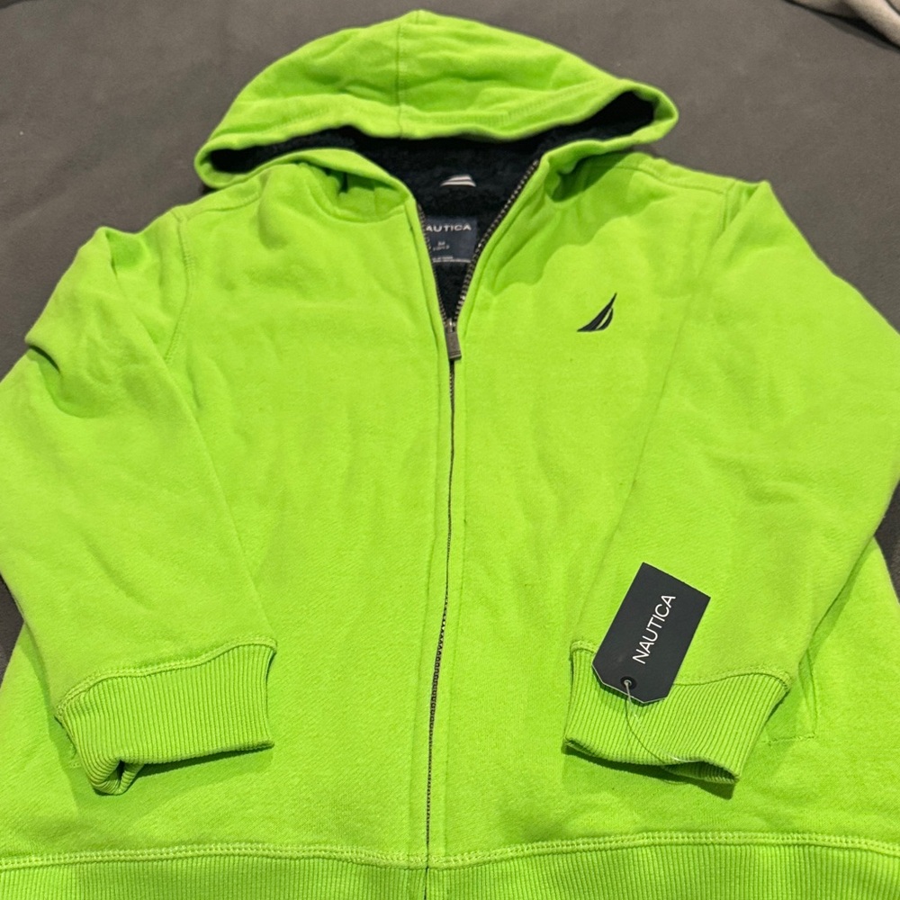 Nautica Kids Bright Green Zip-Up Hoodie